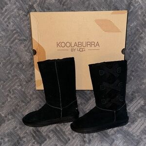 Koolaburra by UGG Girls Black Boots with Bows size 2 Victoria Tall